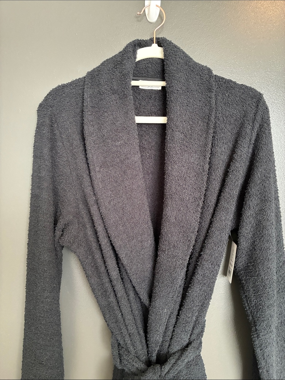 NWT Tommy John black Plush Robe Sz XS/S - Picture 6 of 11